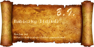 Babiczky Ildikó névjegykártya