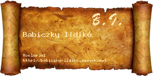 Babiczky Ildikó névjegykártya