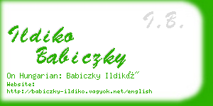 ildiko babiczky business card
